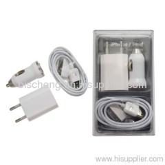 iPhone/iPod 3in1 charging kit crystal box packing