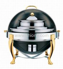 round chafing dish roll top lid