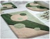 Anti slip tufted bathroom mats set