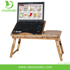 Adjustable Bamboo Laptop Table With Fan
