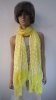 yellow acrylic woven scarf printed dot