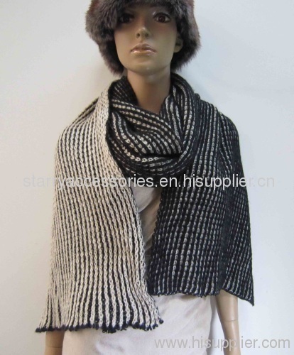 black and white acrylic knitted sacrf