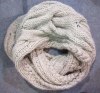 beige acrylic hand cable knitted snood