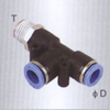 Male run tee one touch tube fittings