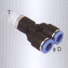 Male Y one touch tube fittings