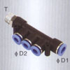 Male triple branchreducer one touch tube pneumatic fittings
