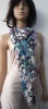 multi color acrylic woven scarf, printing flowers