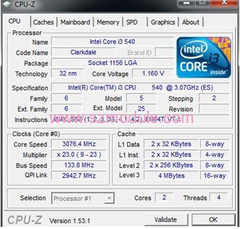 Procesador Intel Core i3 540 a 3.06 GHz con Intel HD Graphics, Socket 1156, L3 Cache 4MB, Dual-Core, 32nm Procesador Intel Core i3 540 a 3.06 GHz con Intel HD Graphics, Socket 1156, L3 Cache 4MB, Dual-Core, 32nm