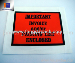 Full Face Printed Red Self Adhesive Packing List Enclosed Envelope