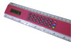 Plastic ruler with digital calculator