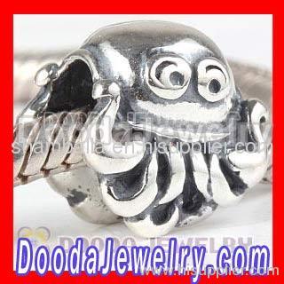 925 Sterling Silver European Octopus Charms Beads Wholesale