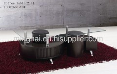 ''S'' Shape MDF Glass Center Table