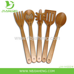 New NORPRO 12" Bamboo Spoon Spatula Tongs 5 Pc Set Eco-Friendly Heavy Duty Gift