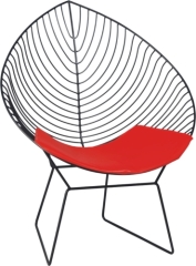 lovely chromed Wire Lounge Chair with PU cushion