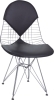 Black Eames Wire Chair Chromed Steel with PVC Cushion