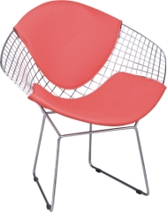 Eames Wire Chair chromed steel with PU cushion