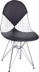 Black bertoia side Chair Chromed Steel with PVC Cushion