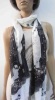 white and black polyester woven scarf