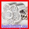 european Style Flower Charms Beads With CZ Stone