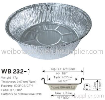 Disposable Aluminum foil food container WB 232-1