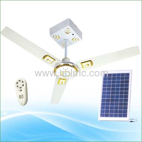 Electric solar ceiling fan