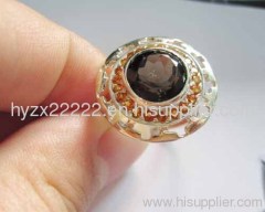 sterling silver jewelry,smoky quartz ring,fine jewelry,925 silver jewelry