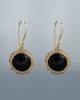 Sterling silver 925 with yellow gold plated jewelry,black onyx earrings,fine jewelry