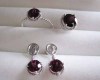 18k white gold jewelry set,ruby ring,ruby earrings,gold jewelry,fine jewelry