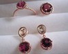 18k rose gold jewelry set ,ruby earrings,ruby ring,fine jewelry,gold jewelry