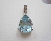 10k white gold jewelry,blue topaz penant ,fine jewelry