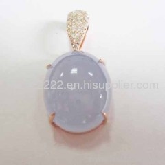 18k rose gold jewelry,moon quartz pendant ,gold jewelry,fine jewelry