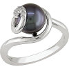 Sterling Silver Black Pearl Ring,fine jewelry,925 silver jewelry
