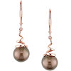 14k Pink Gold Brown Freshwater Pearl Earrings ,14k Rose Gold ring, pearl pendant