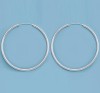 Plain Sterling Silver Continuous Hoop Earrings 1.2mm,925 silver jewelry,fine jewelry