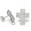 Sterling Silver Religious Cross CZ Cubic Zirconia Stud Earrings,925 silver jewelry,fine jewelry