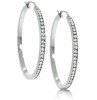 Sterling Silver Cubic Zirconia CZ Eternity Hoop Earrings,925 silver jewelry,fine jewelry