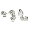 Sterling Silver Bubble Bezel Cubic Zirconia Tiffany Style Stud Earrings,925 silver jewelry,fine jewelry