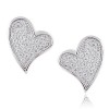 Serendipity Collection Heart Shaped Cubic Zirconia Sterling Silver Earrings,925 silver jewelry,fine jewelry