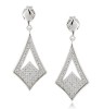 Serendipity Collection Diamond Shaped Sterling Silver CZ Drop Earrings,925 silver jewelry,fine jewelry