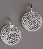 sterling silver jewelry,rose charm earrings,925 silver jewelry,silver earrings