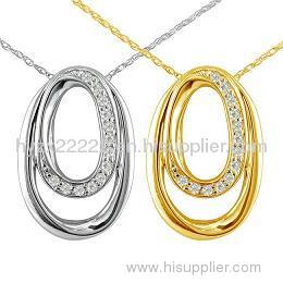 14k Gold TDW Diamond Oval Necklace,gold jewelry,fine jewelry,gold necklace