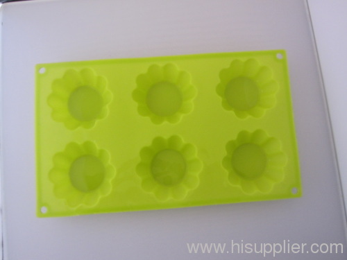 6 Holes Flower shape silicone cake mold
