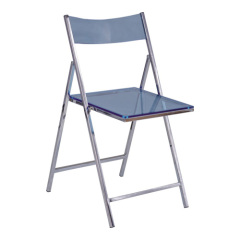 chromed steel with Acrylic seat Folding armless Chair