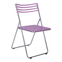 clear purple Acrylic Folding Chair in Steel