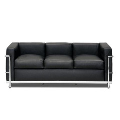 Le Corbusier black Armchair 3 seater sofa