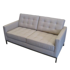 white real Leather Knoll Sofa