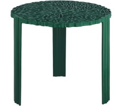 green unusual round living room table