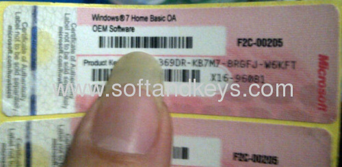 Windows 7 Home Basic OA COA Key Label Sticker License, X16, Pink
