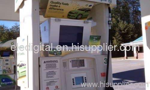 21.5gas station gasoline pump high brightness waterproof lcd display,gas pump advertising screen
