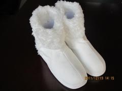 White wool boots